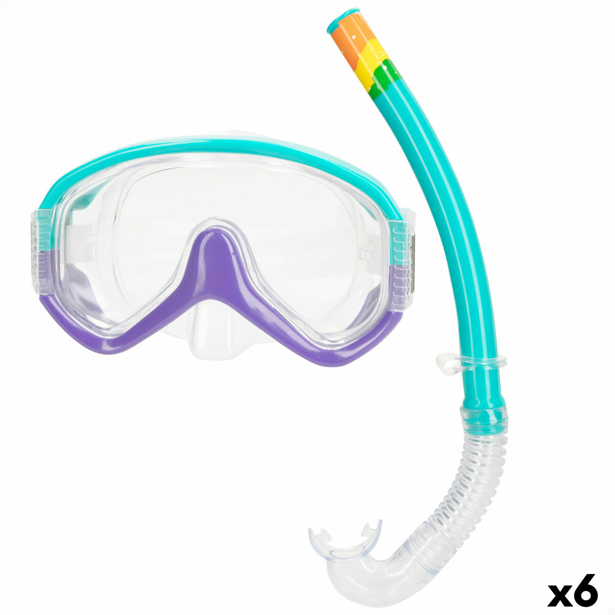 Snorkel Goggles and Tube AquaSport Turquoise (6 Units) Snorkel Goggles and Tube AquaSport Turquoise (6 Units)