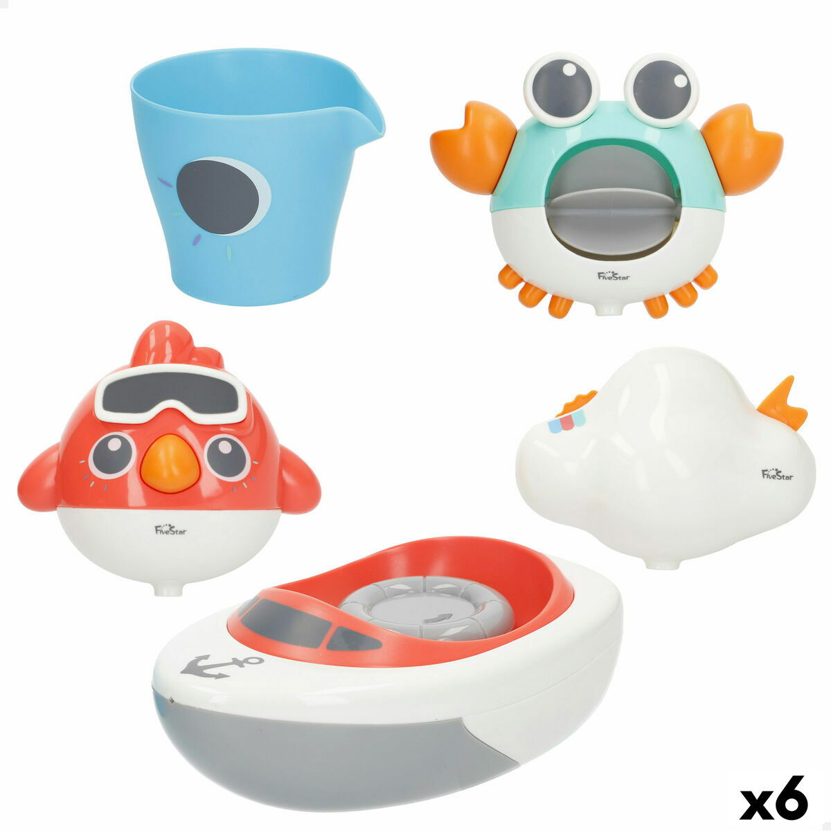 Bath Toy Colorbaby 16 x 6,5 x 9 cm 6 Units