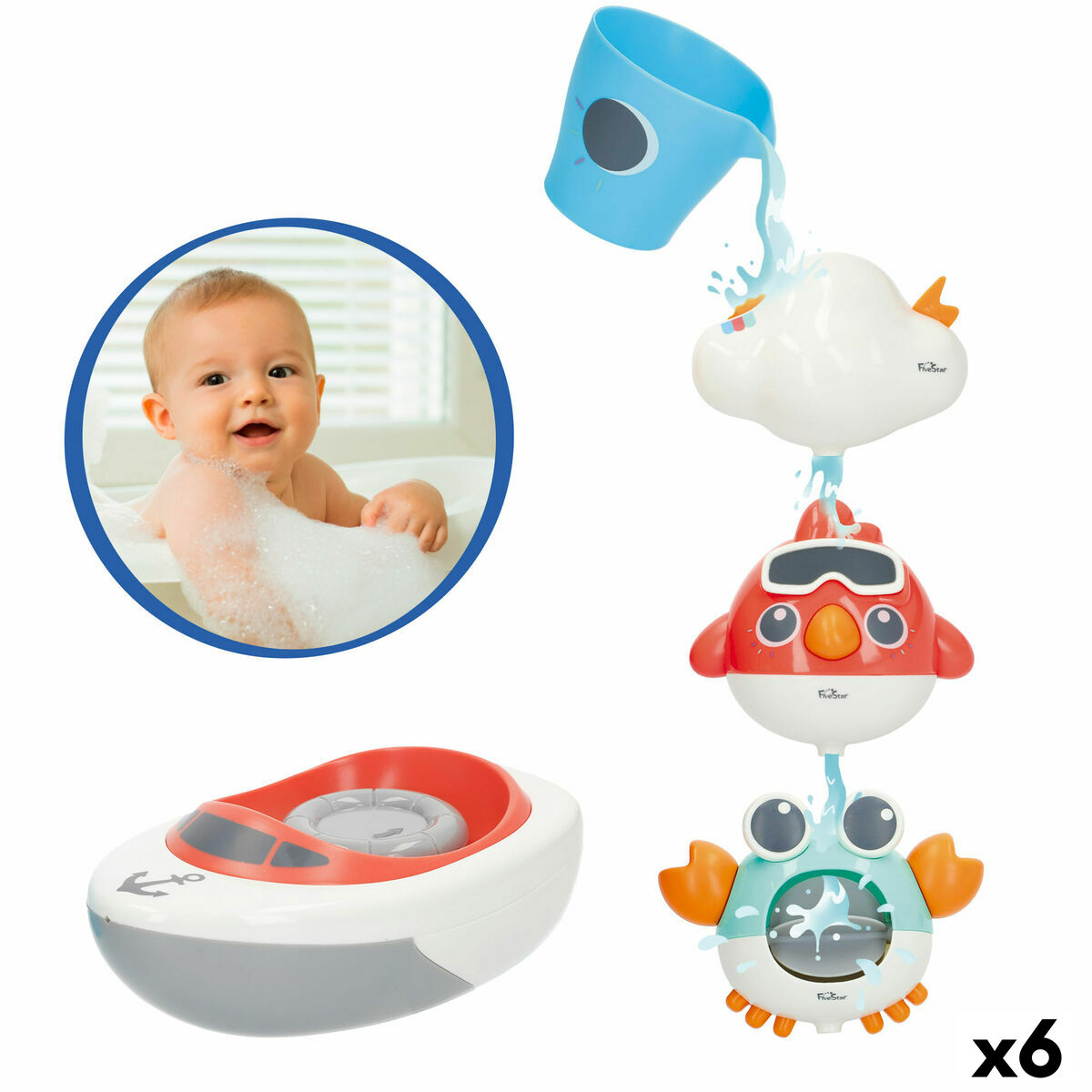 Bath Toy Colorbaby 16 x 6,5 x 9 cm 6 Units