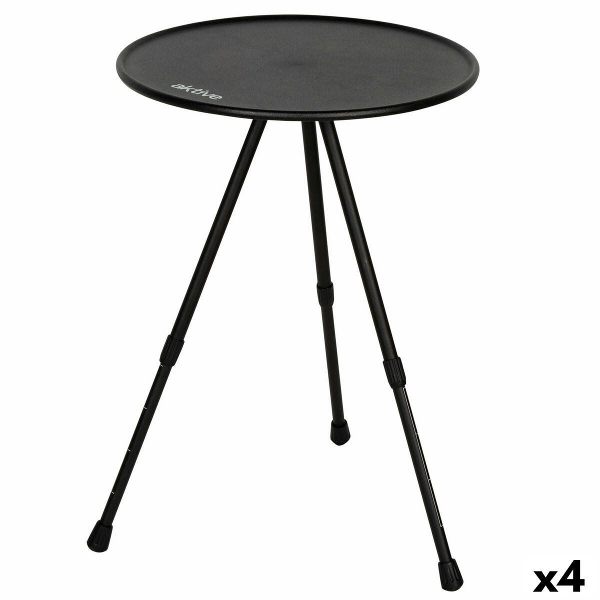 Folding Table Aktive Black 37 x 55 x 37 cm (4 Units) Folding Table Aktive Black 37 x 55 x 37 cm (4 Units)