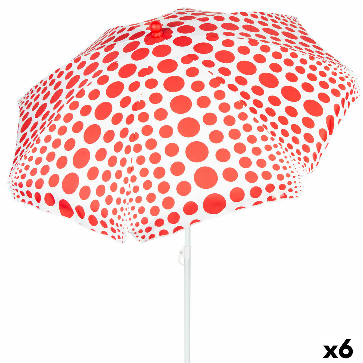 Beach parasol Aktive Red 200 x 205 x 200 cm (6 Units) Beach parasol Aktive Red 200 x 205 x 200 cm (6 Units)