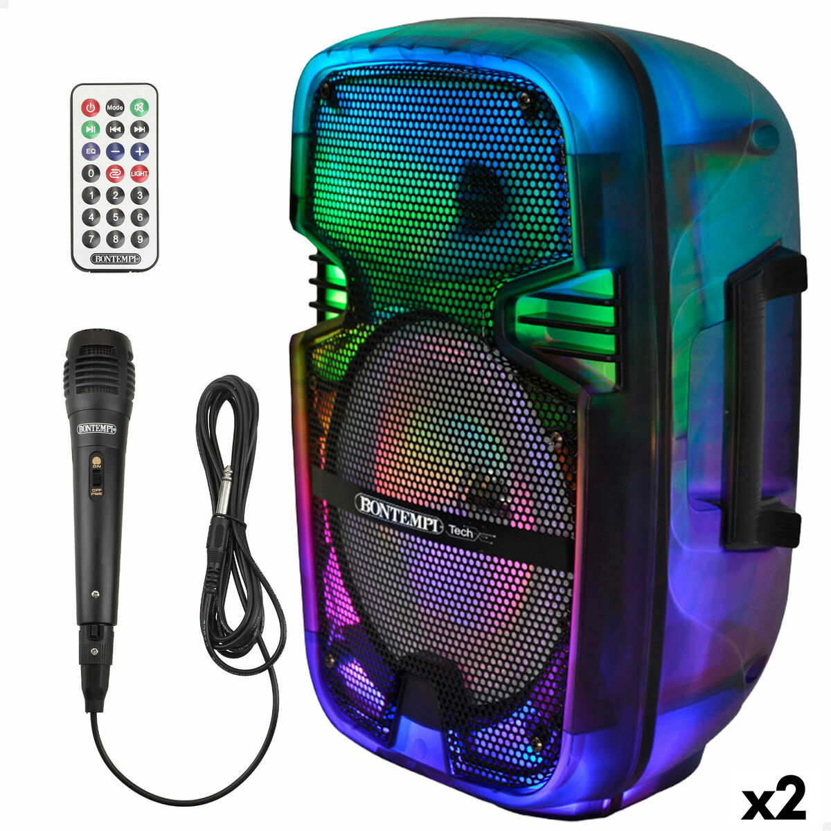 Speaker with Karaoke Microphone Bontempi Plastic 25 x 39 x 21 cm (2 Units)