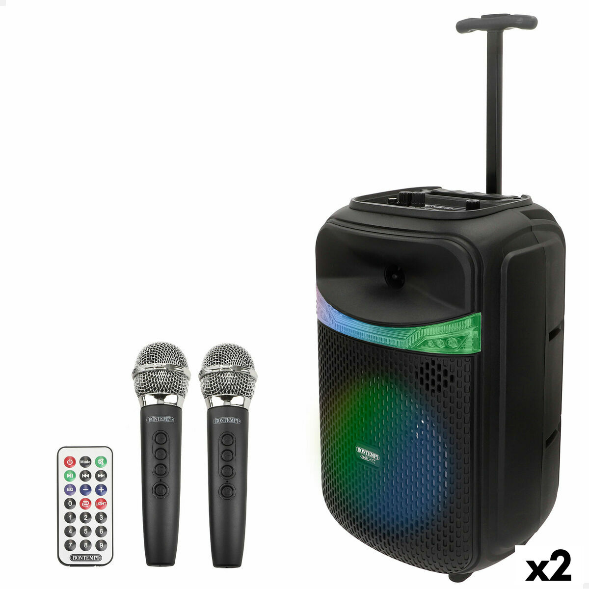 Speaker with Karaoke Microphone Bontempi Plastic 27 x 40 x 25 cm (2 Units)