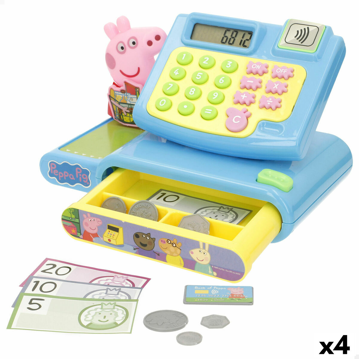 Toy Cash Register Peppa Pig 19 x 15 x 13 cm (4 Units)