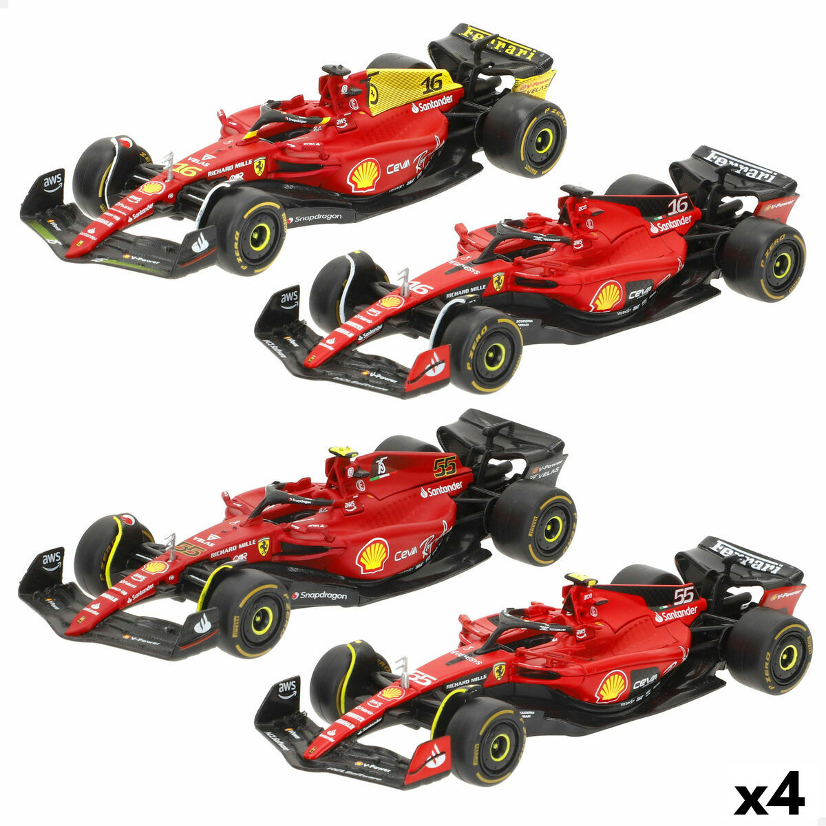 Toy car Ferrari LECLERC (4 Units) Toy car Ferrari LECLERC (4 Units)