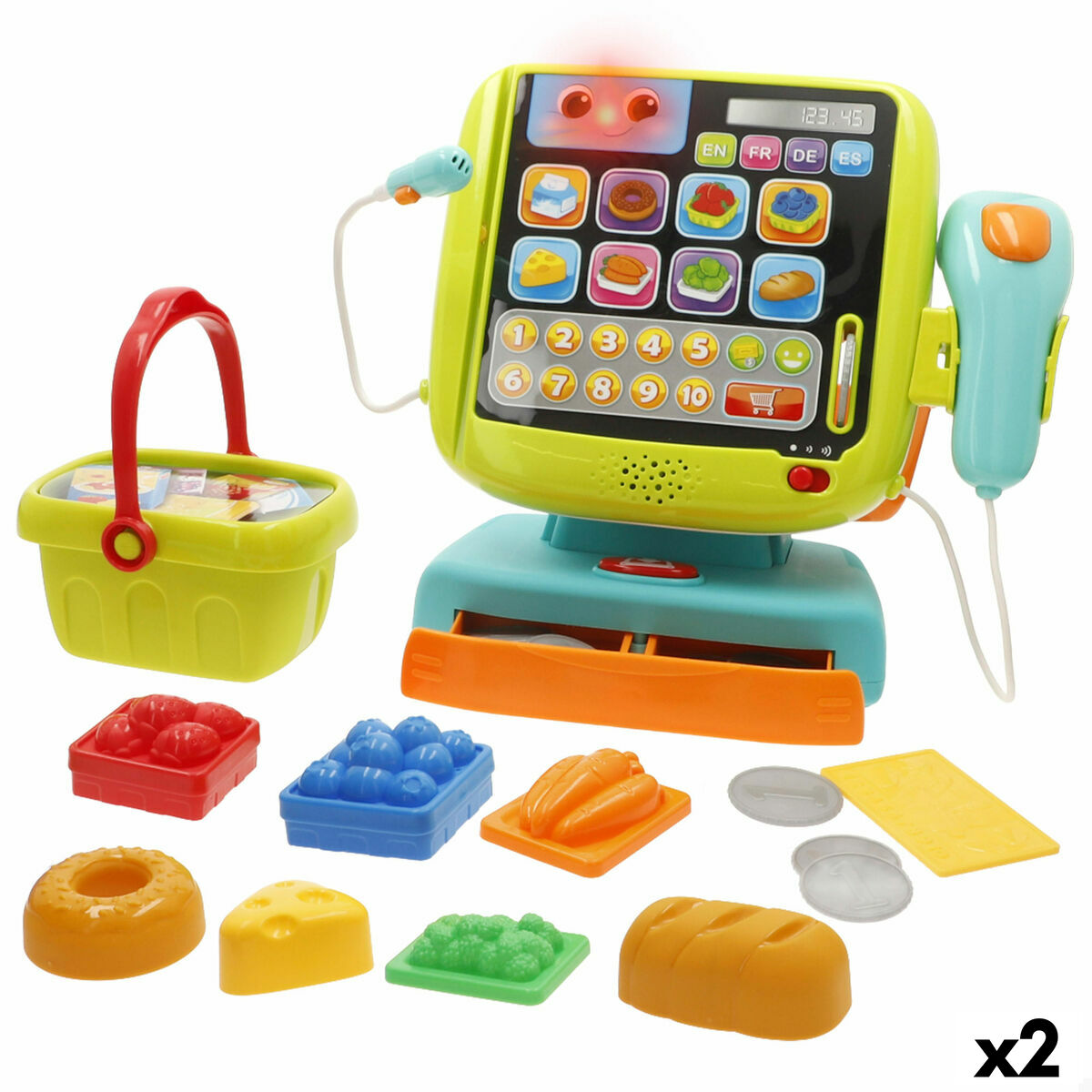 Wooden Cash Register with Accessories Winfun 24 X 23 X 11 CM (2 Units)