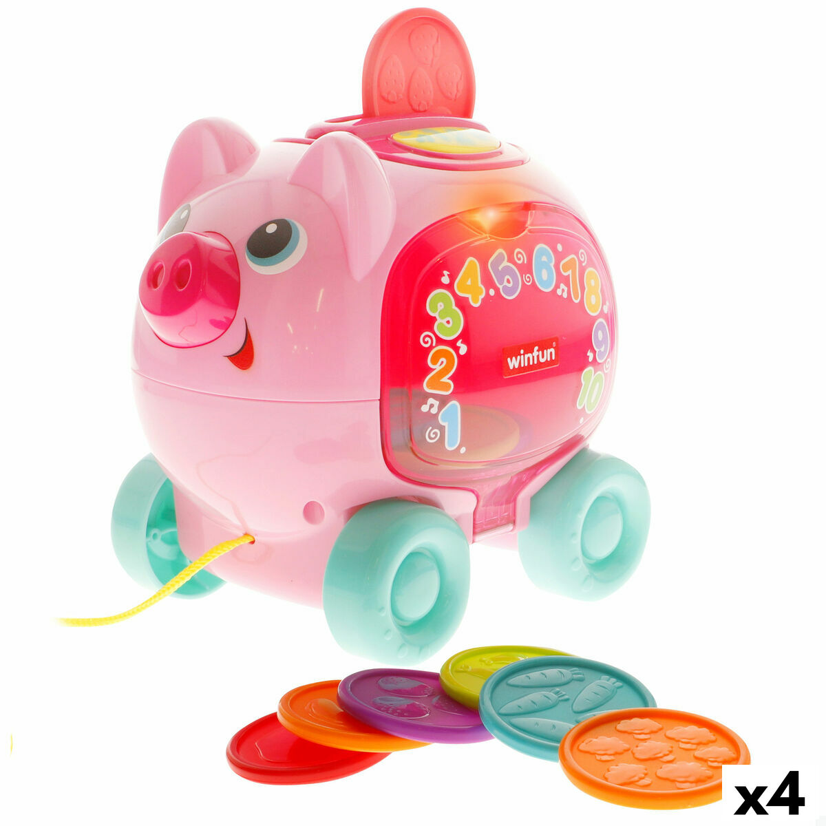 Pull-along toy Winfun 17 x 16 x 13 cm (4 Units) Pull-along toy Winfun 17 x 16 x 13 cm (4 Units)