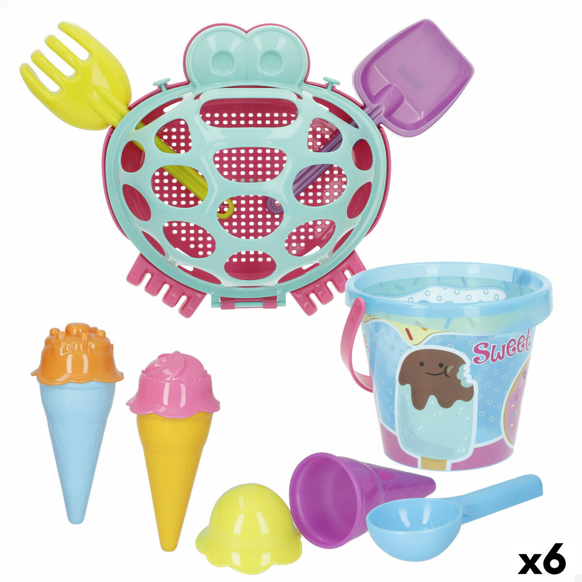 Beach toys set Colorbaby 48 X 16 X 32 CM (6 Units)