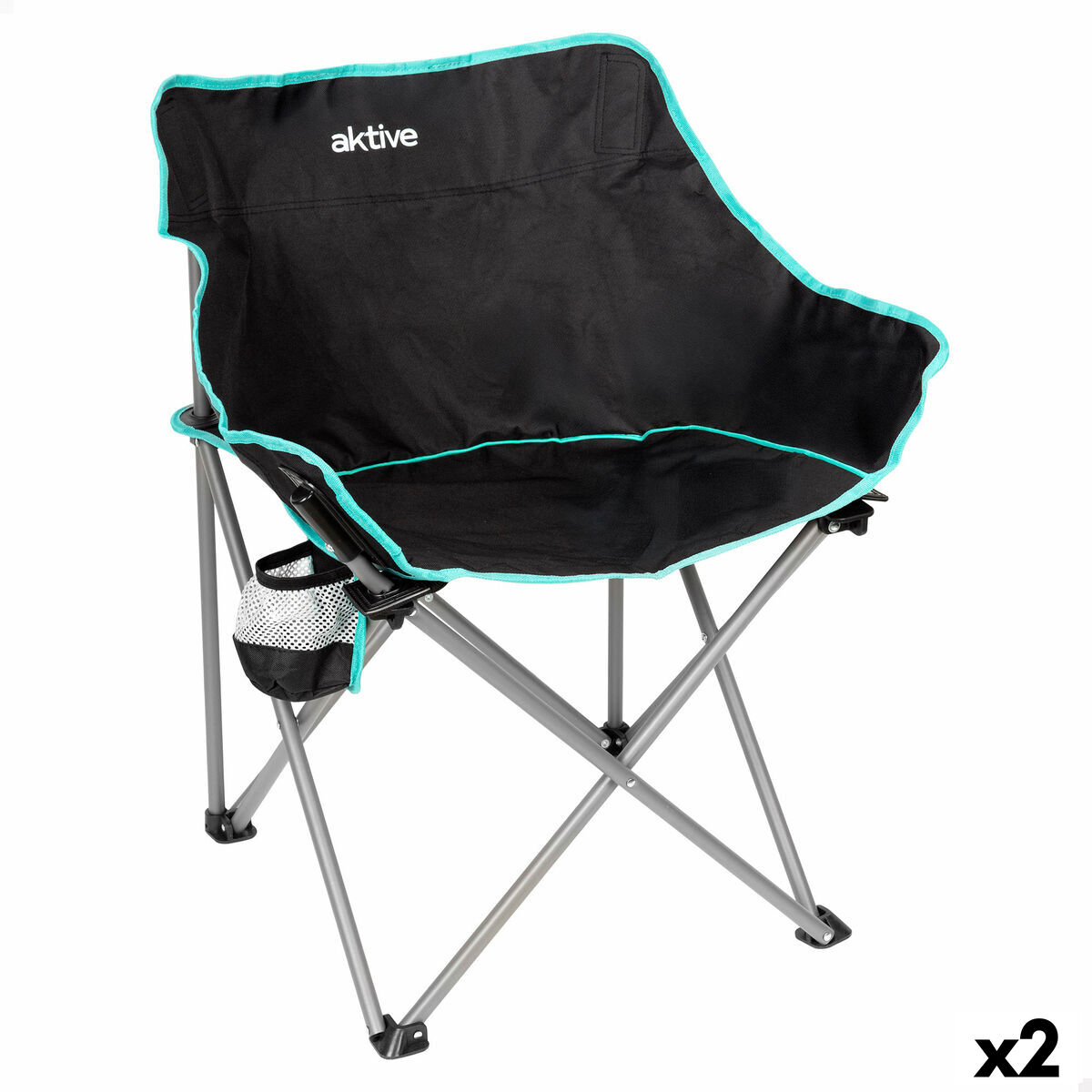 Folding Chair Aktive 50 X 74 X 47 CM (2 Units) Folding Chair Aktive 50 X 74 X 47 CM (2 Units)