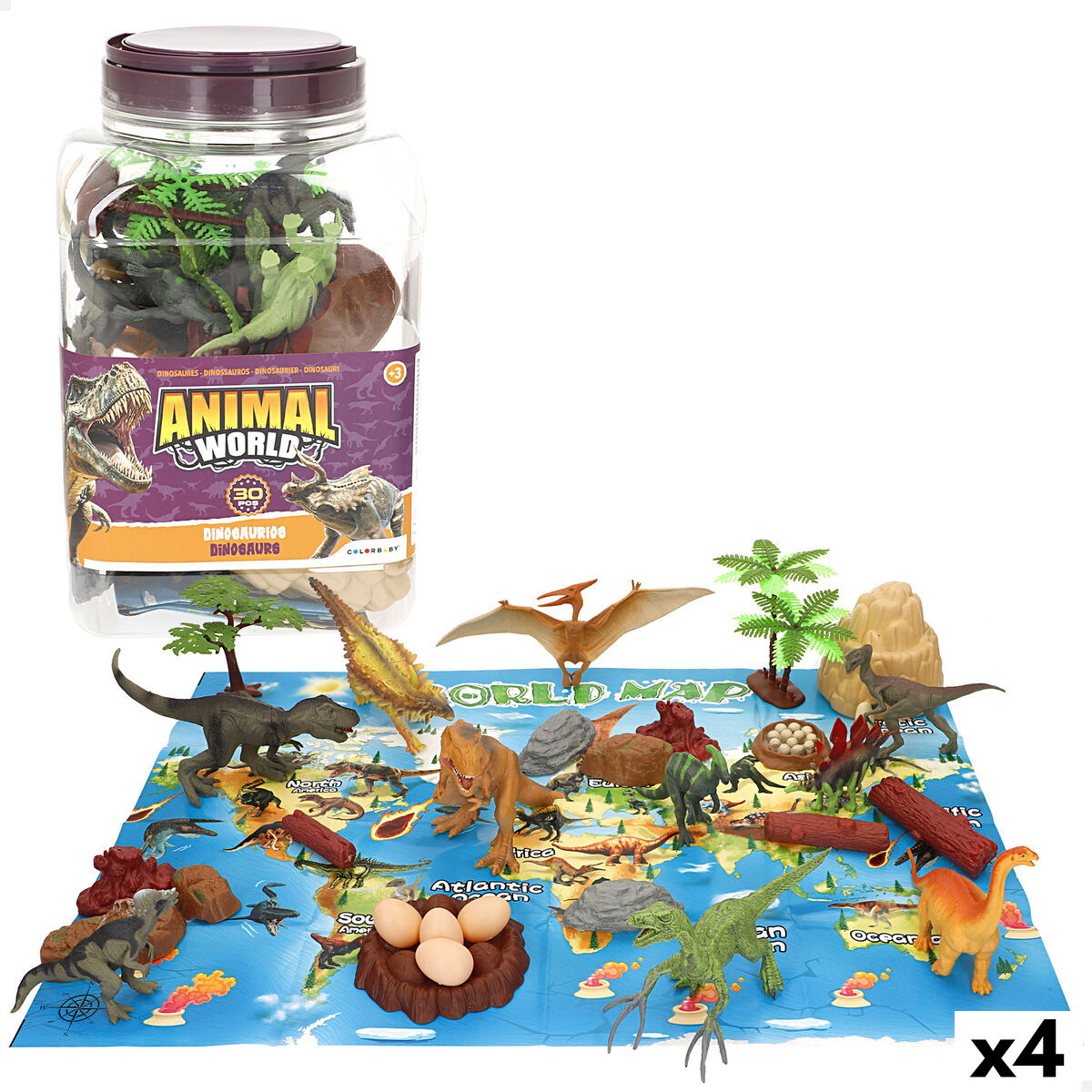 Set of Dinosaurs Colorbaby 18 x 10 x 6 cm 30 Pieces 4 Units Set of Dinosaurs Colorbaby 18 x 10 x 6 cm 30 Pieces 4 Units