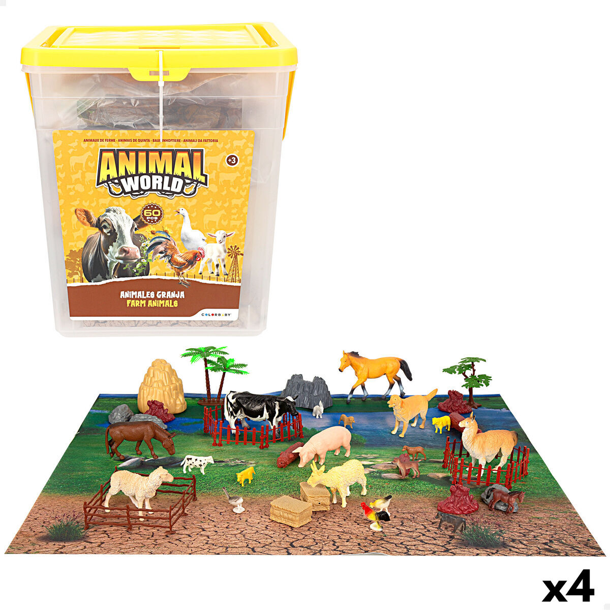 Set of Farm Animals Colorbaby Plastic 16 x 12 x 4 cm (4 Units) Set of Farm Animals Colorbaby Plastic 16 x 12 x 4 cm (4 Units)