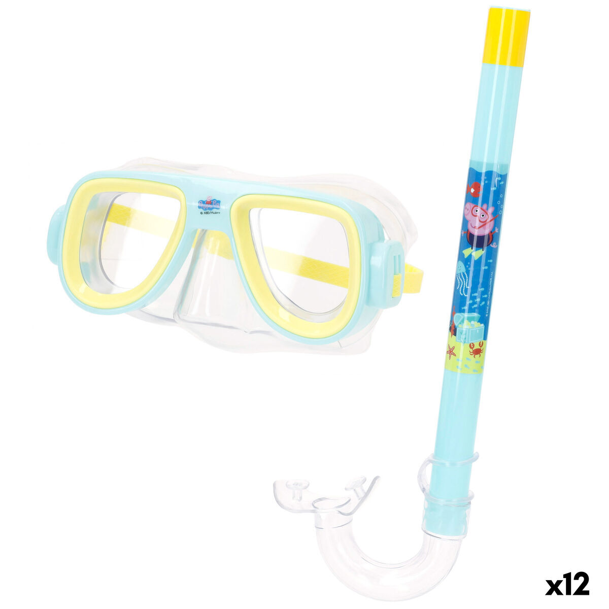 Snorkel Goggles and Tube for Children Peppa Pig (12 Units)