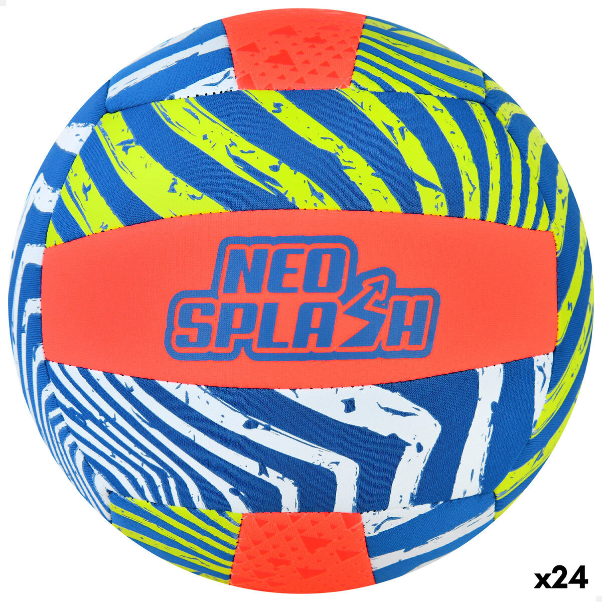 Volleyball Ball Aktive Neo Splash Yellow Blue Orange Neoprene (24 Units)