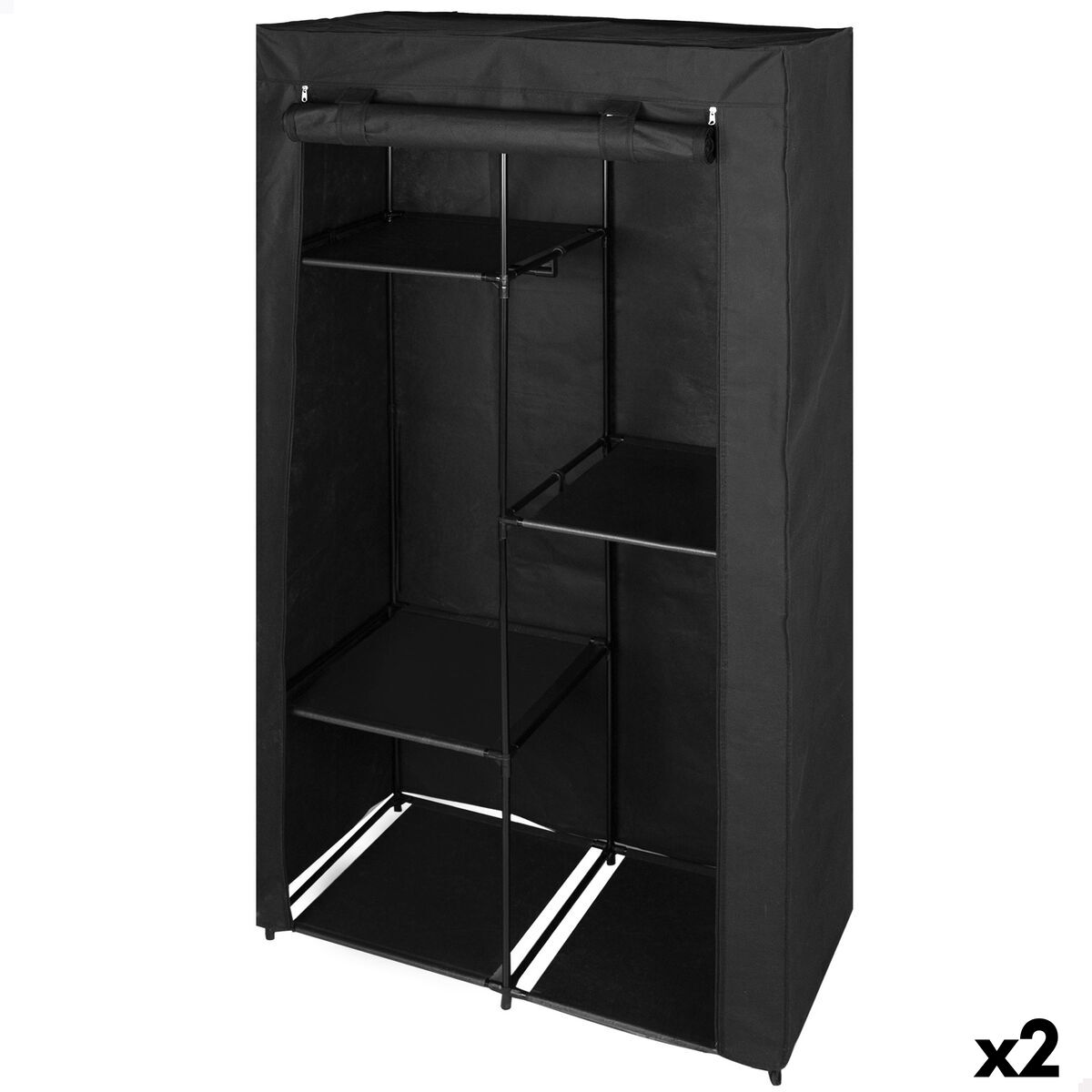 Wardrobe Max Home Black 88 X 167 X 45 CM 2 Units Wardrobe Max Home Black 88 X 167 X 45 CM 2 Units
