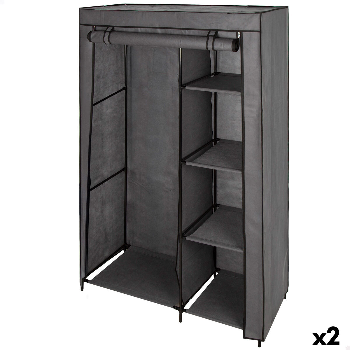Wardrobe Max Home Dark grey 105 X 160 X 44 CM 2 Units Wardrobe Max Home Dark grey 105 X 160 X 44 CM 2 Units