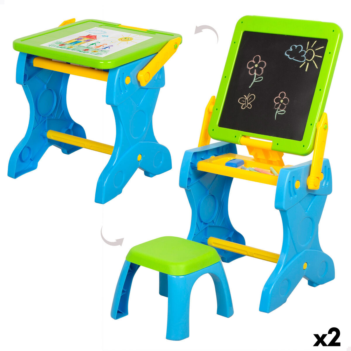 2 in 1 Board Colorbaby 39 x 74 x 33 cm 2 Units 2 in 1 Board Colorbaby 39 x 74 x 33 cm 2 Units