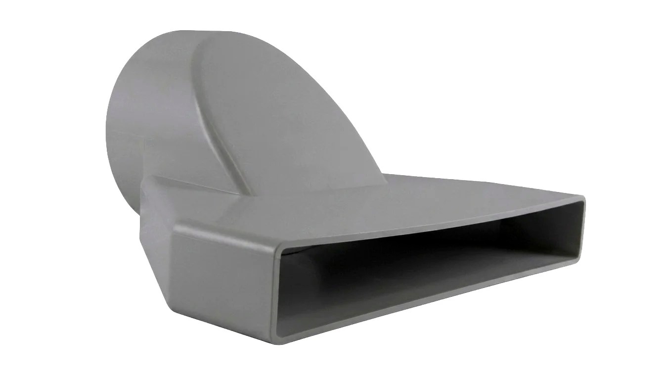 Round to Rectangular Duct Adaptor 100mm to 225 x 25mm