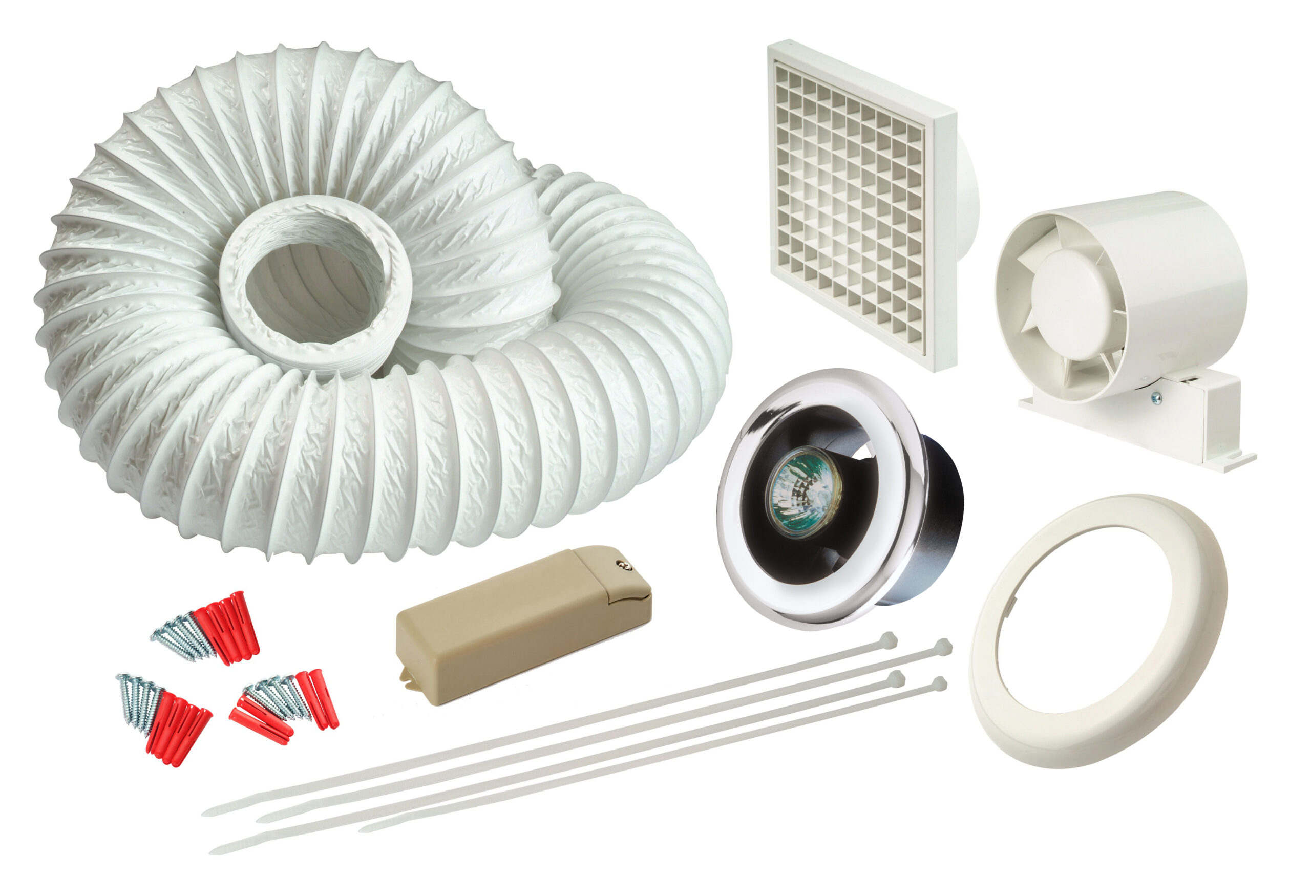 SLKSC Showerlite Fan Kit Standard Chrome Blister 100mm