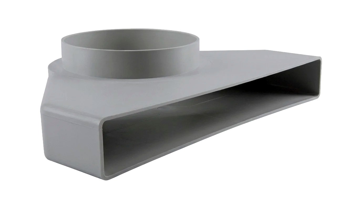 Plenum Cooker Hood/Fan Connector 225 x 25mm to 100mm