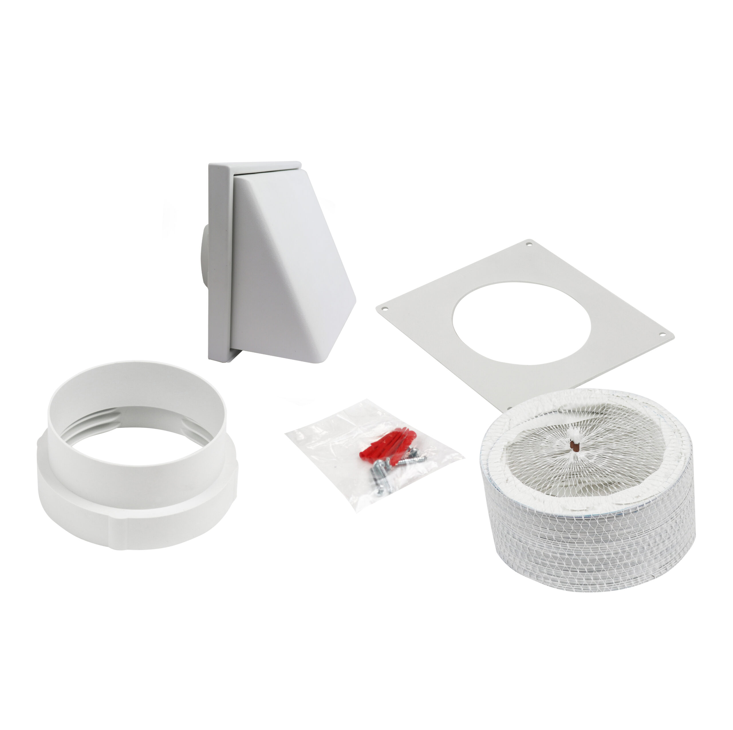 7204 Weatherproof Cowl Kit White 150mm/6Inch