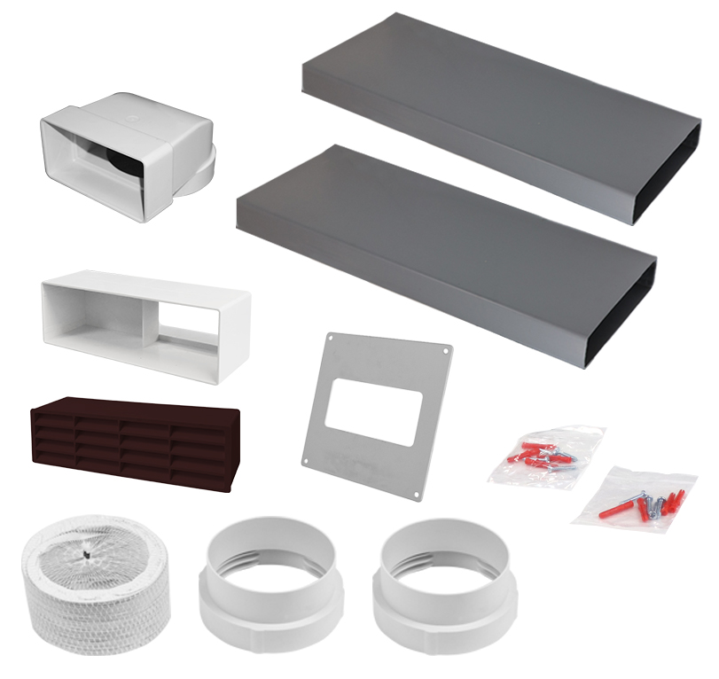 7227B 3m Flat Channel Ducting Kit Brown 125mm/5Inch