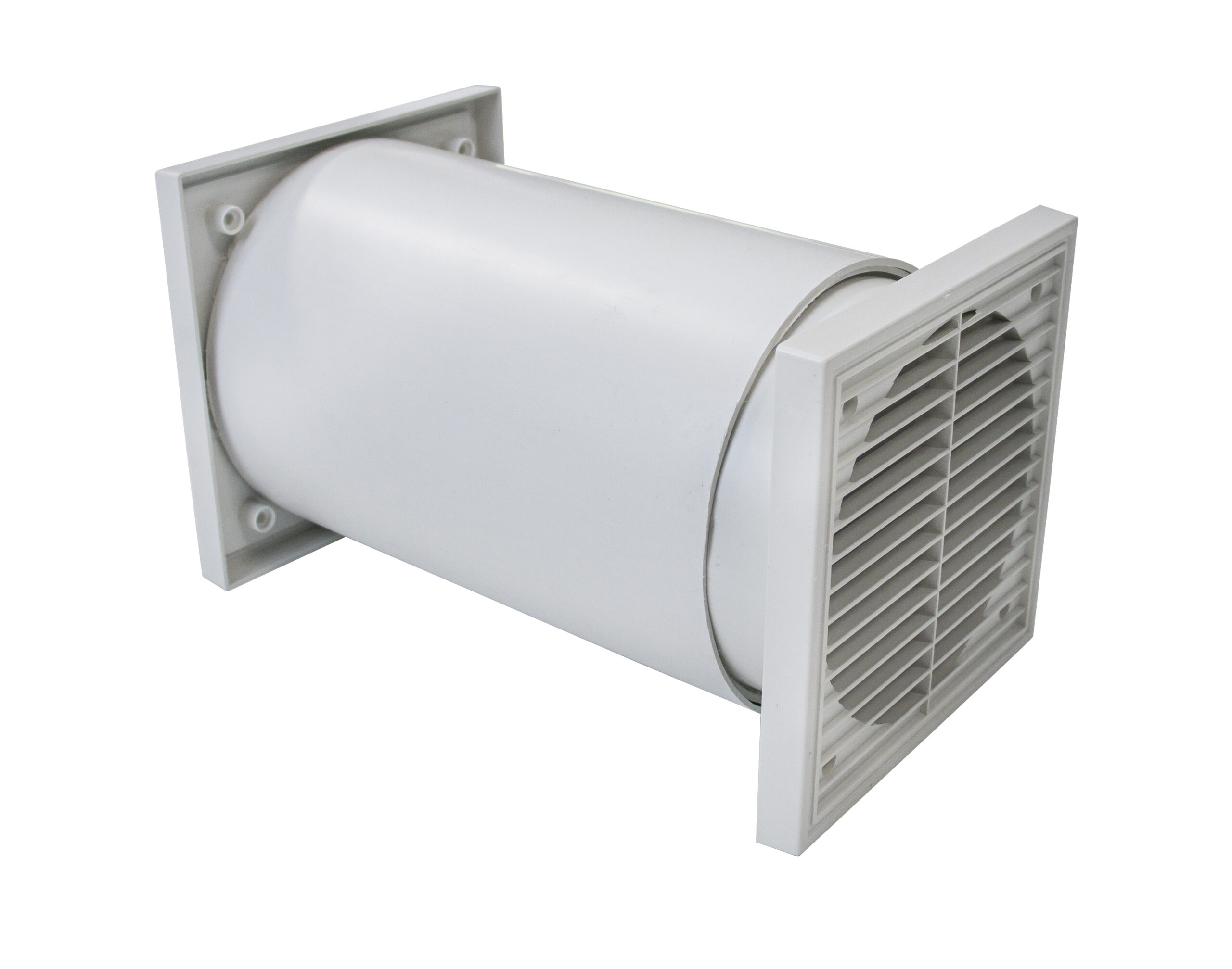 7616W Round Pipe 250mm to 450mm Telescopic Return Air Box Set White 150mm/6Inch