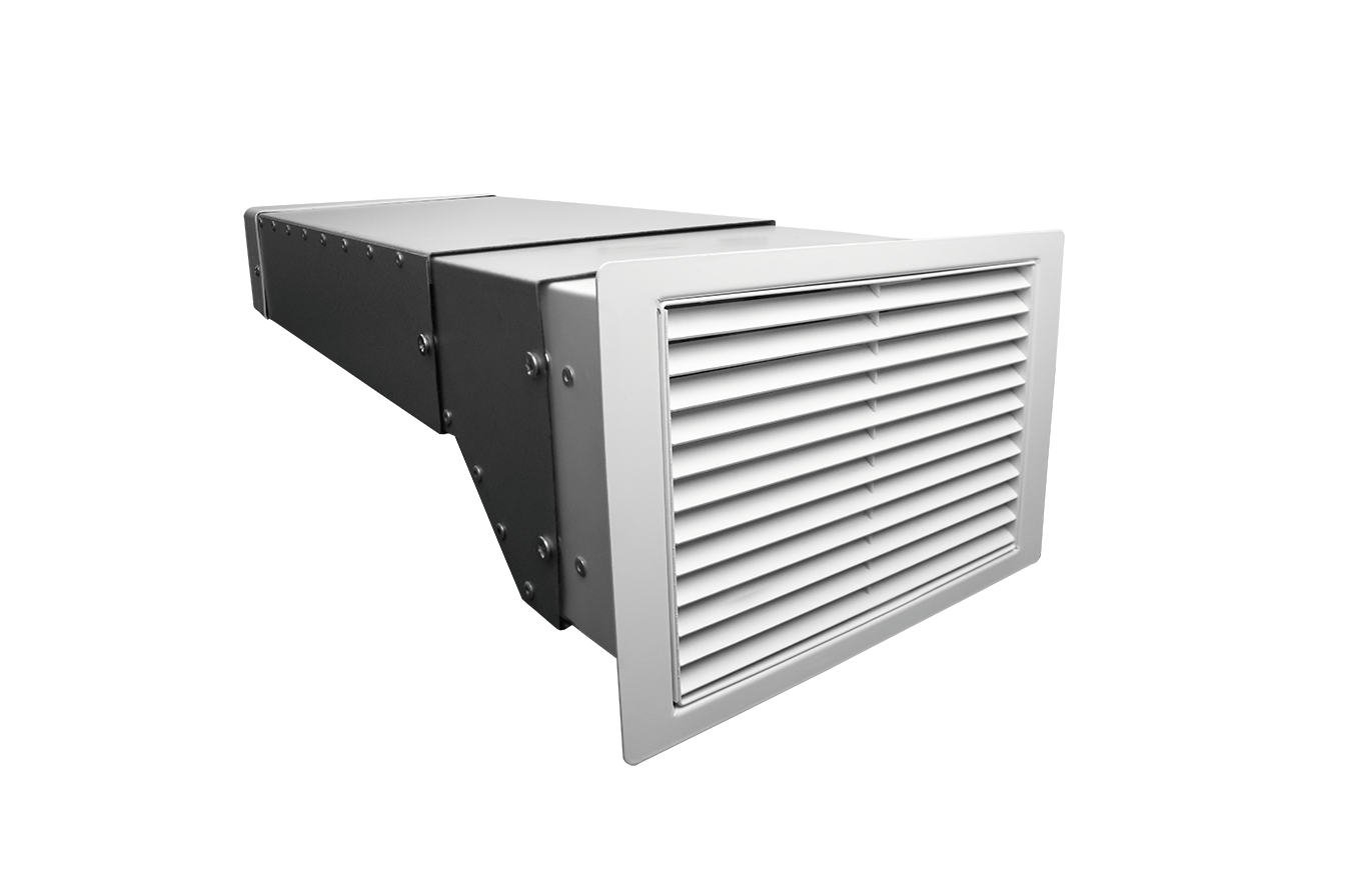 220 x 90mm Fire Double Grille Flanged Airbrick Ducting Kit 640mm Length (White)