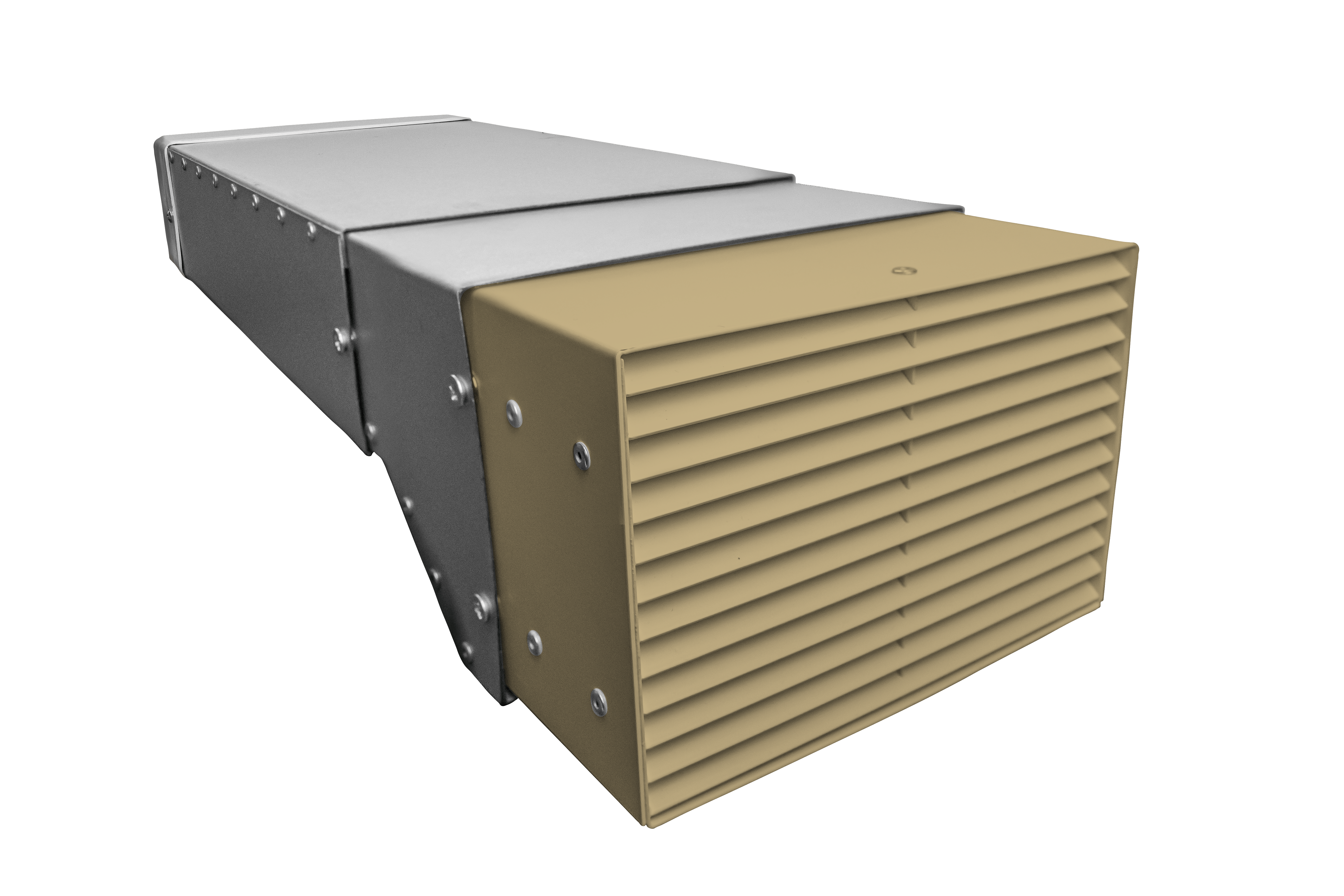 220 x 90mm Fire Airbrick Double Grille Ducting Kit 640mm Length (Cotswold Stone)