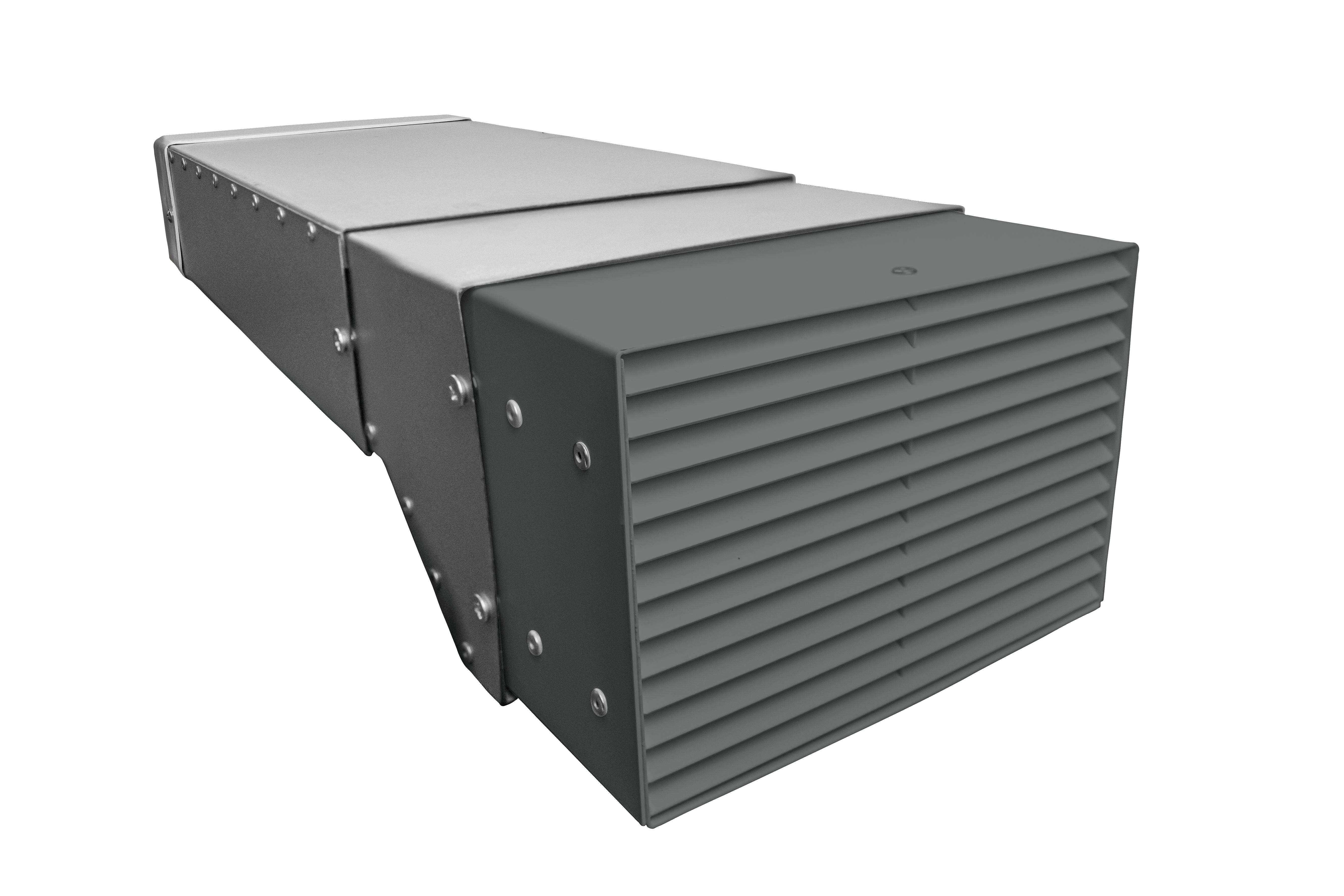 220 x 90mm Fire Airbrick Double Grille Ducting Kit 640mm Length (Grey)