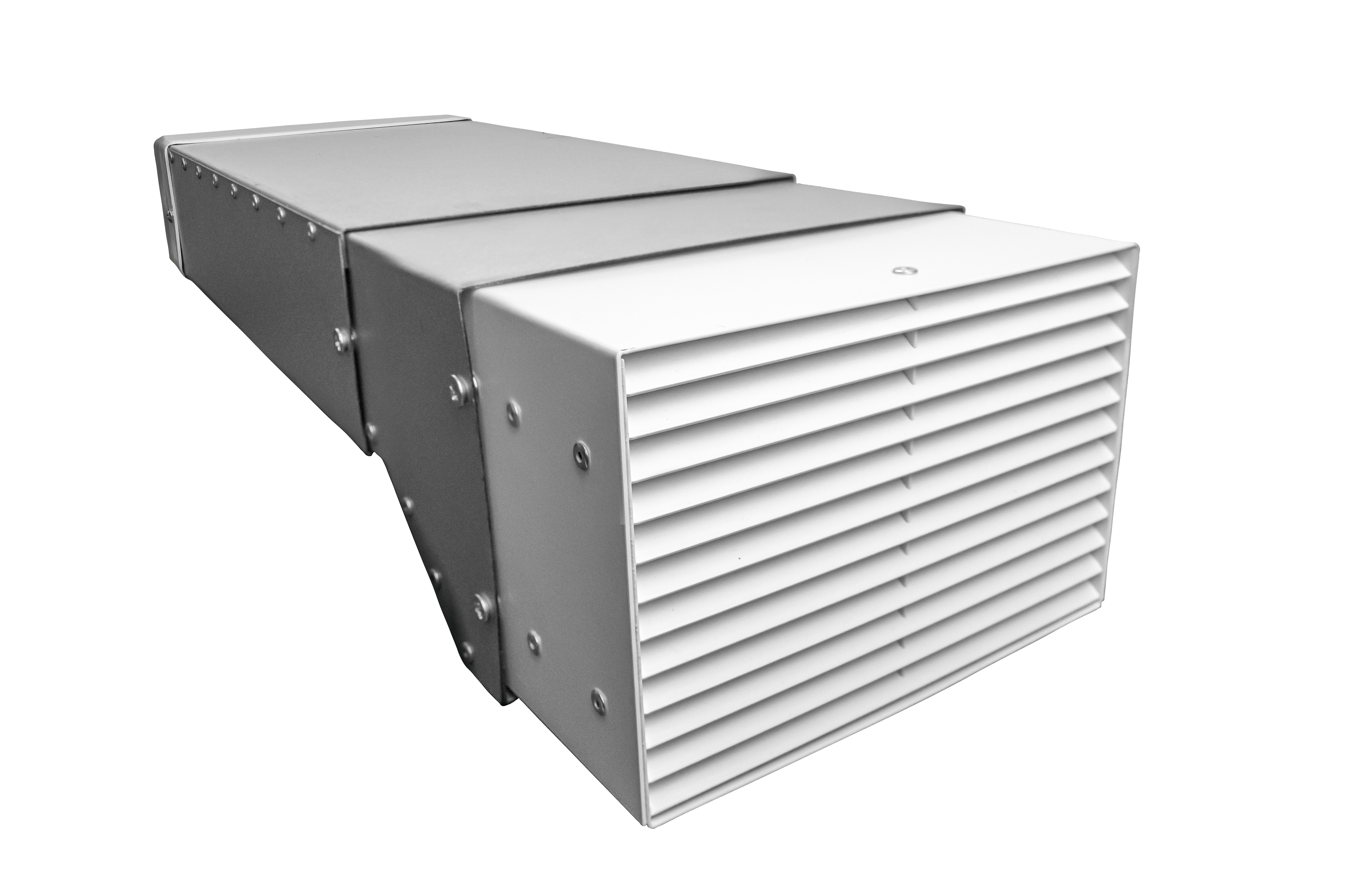 220 x 90mm Fire Airbrick Double Grille Ducting Kit 640mm Length (White)