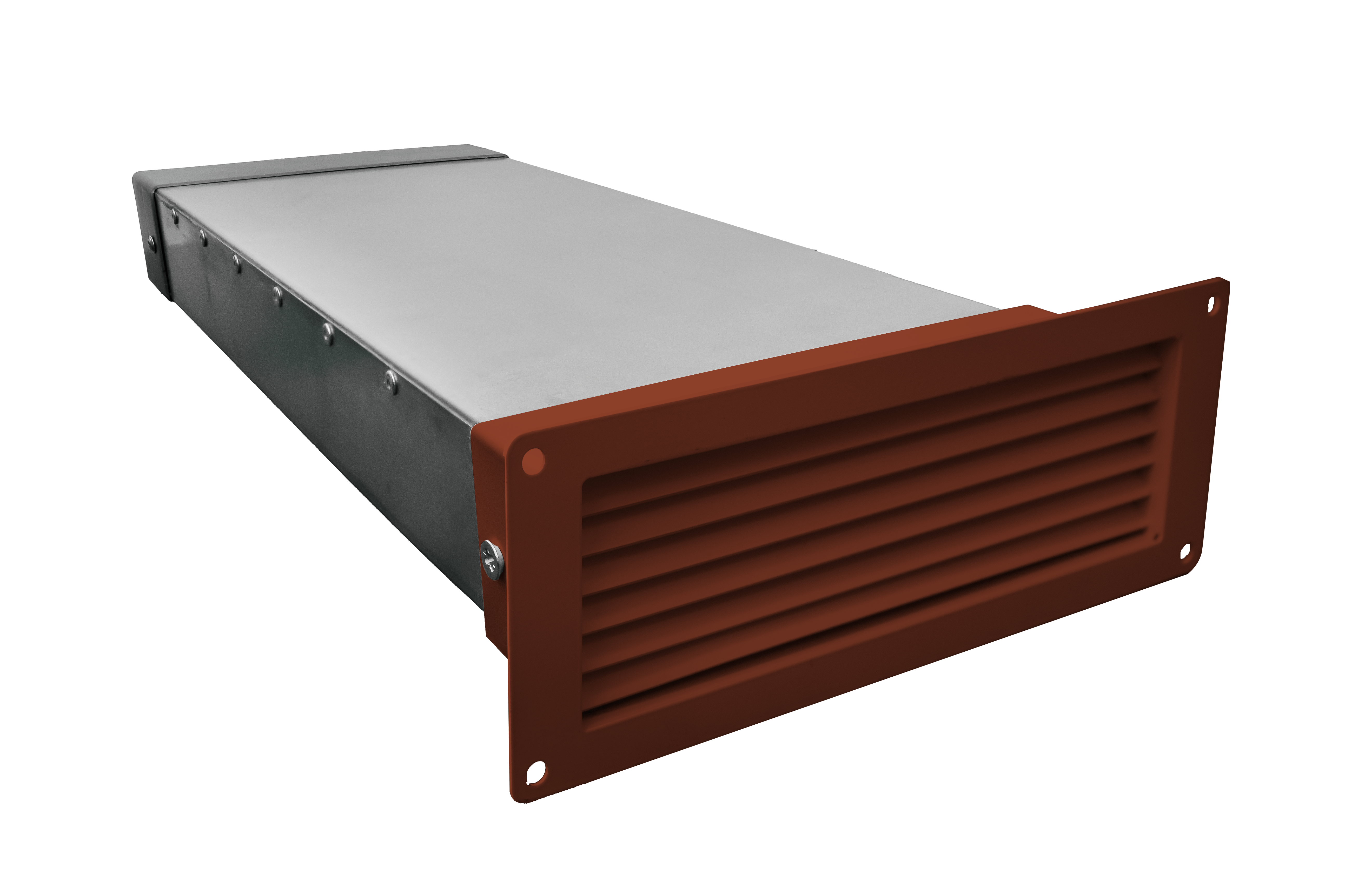 204 x 60mm Fire Single Grille Flanged Ducting Kit 640mm Length (Terracotta)