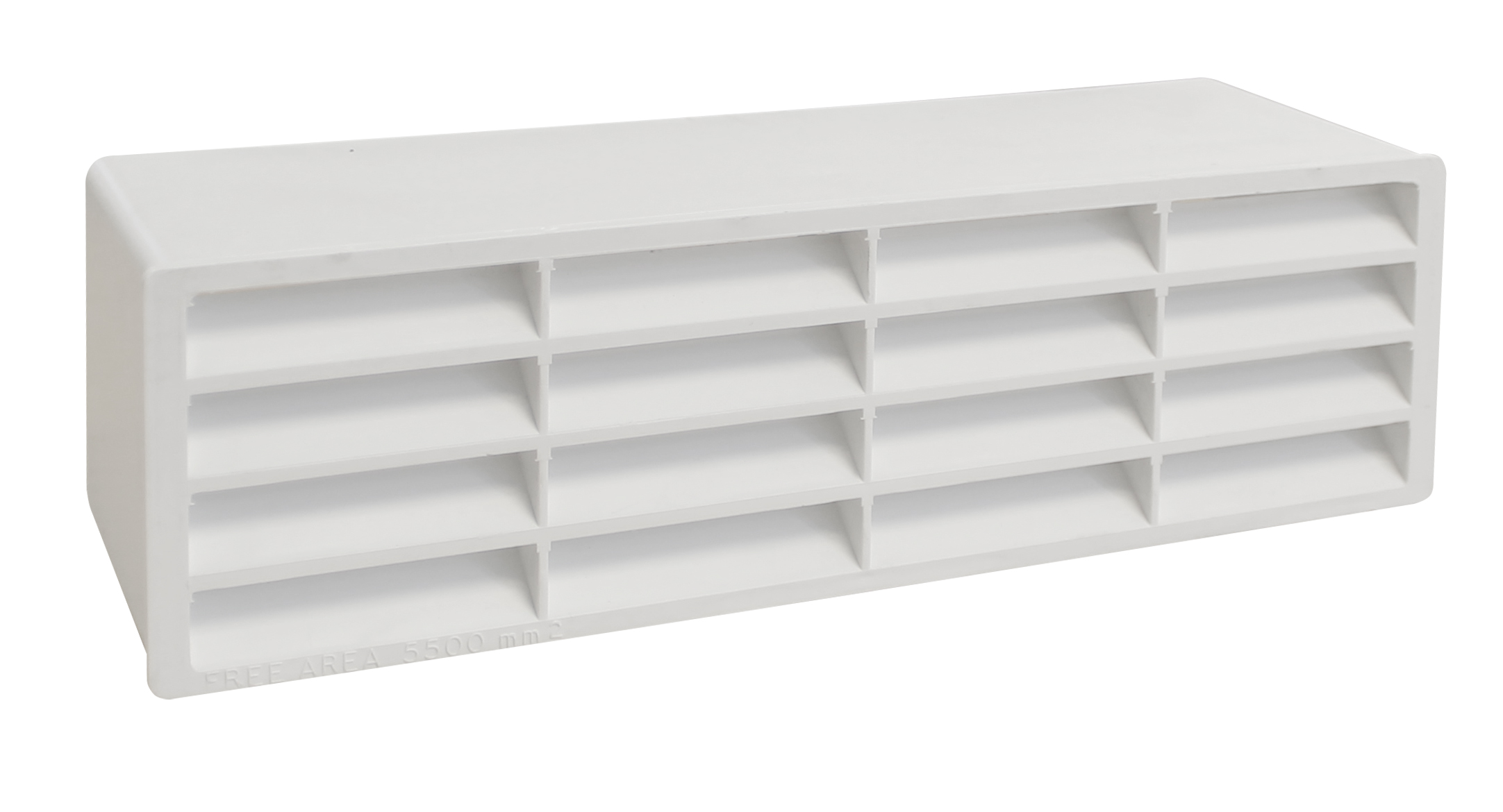 204 x 60mm Slimline Horizontal Louvre Airbrick (White)