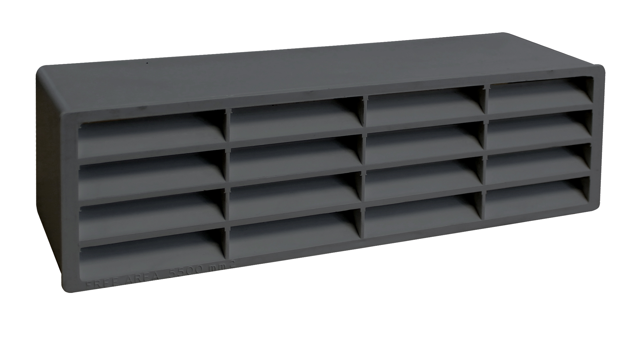 204 x 60mm Slimline Horizontal Louvre Airbrick (Grey)