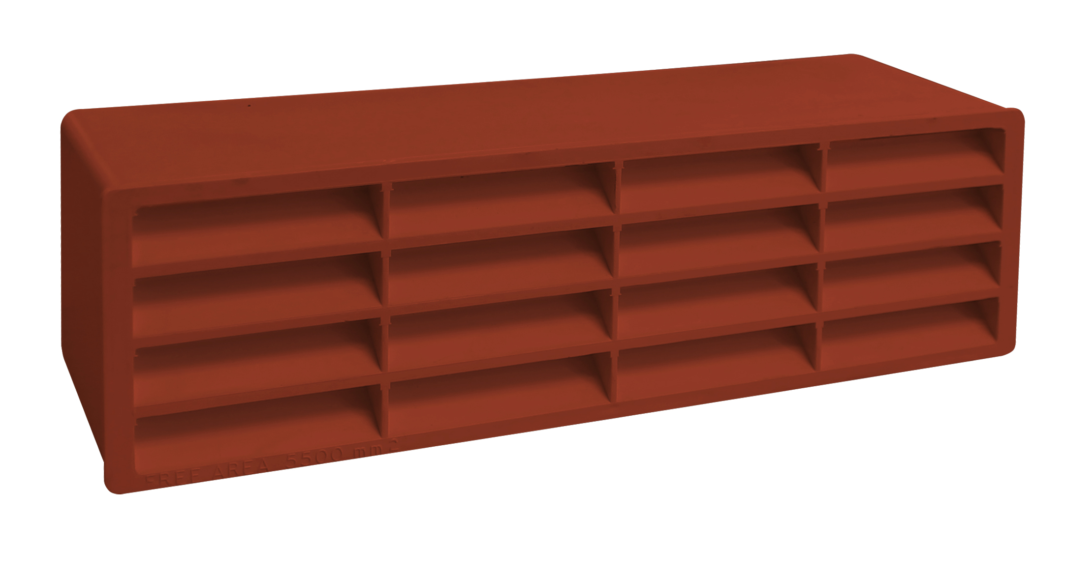 204 x 60mm Slimline Horizontal Louvre Airbrick (Terracotta)