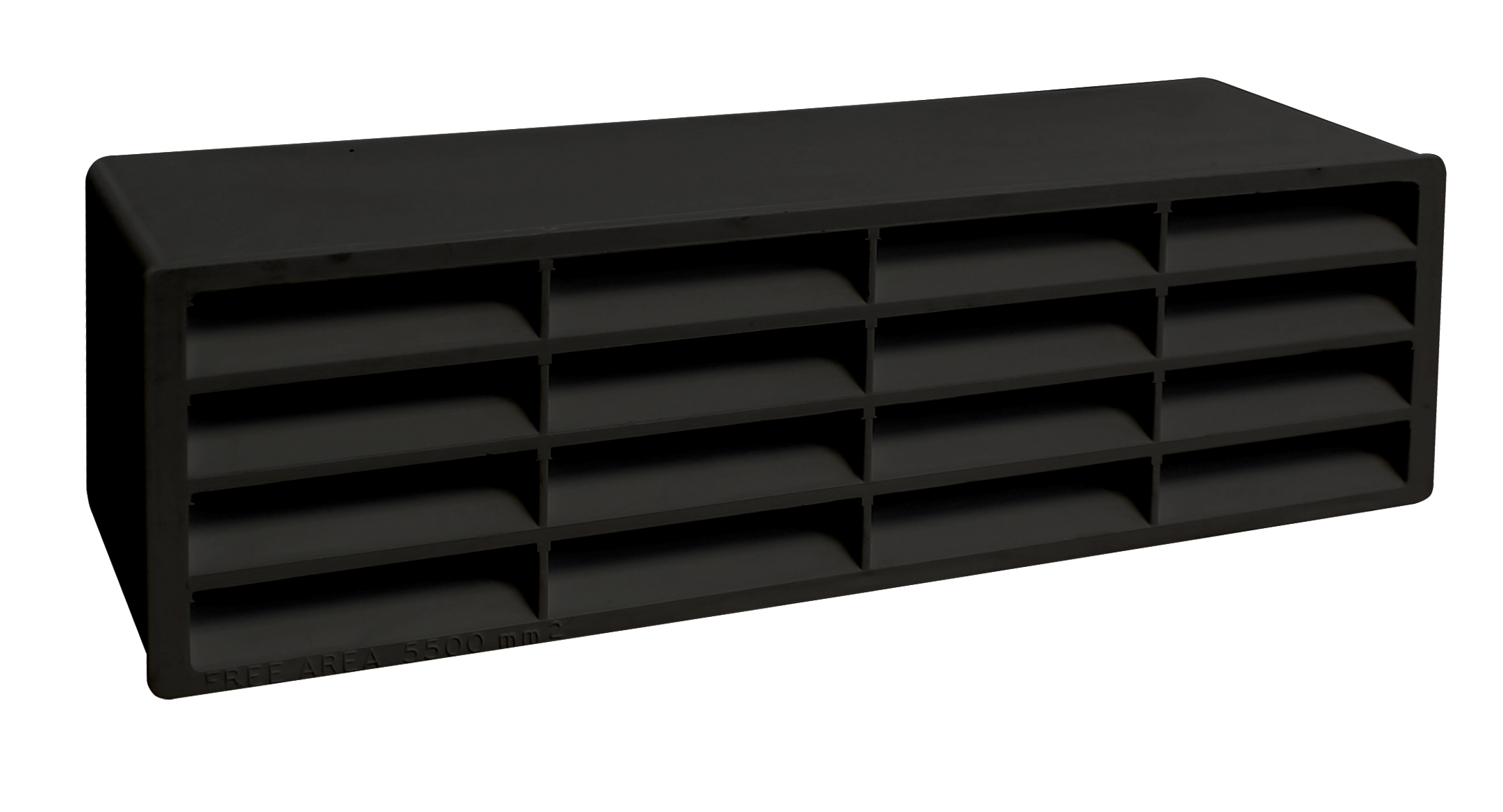 204 x 60mm Slimline Horizontal Louvre Airbrick (Black)