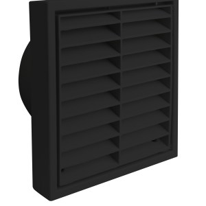 1172BLK 160 x 160mm Fixed Louvre Grille Black 125mm/5Inch 1172BLK 160 x 160mm Fixed Louvre Grille Black 125mm/5Inch