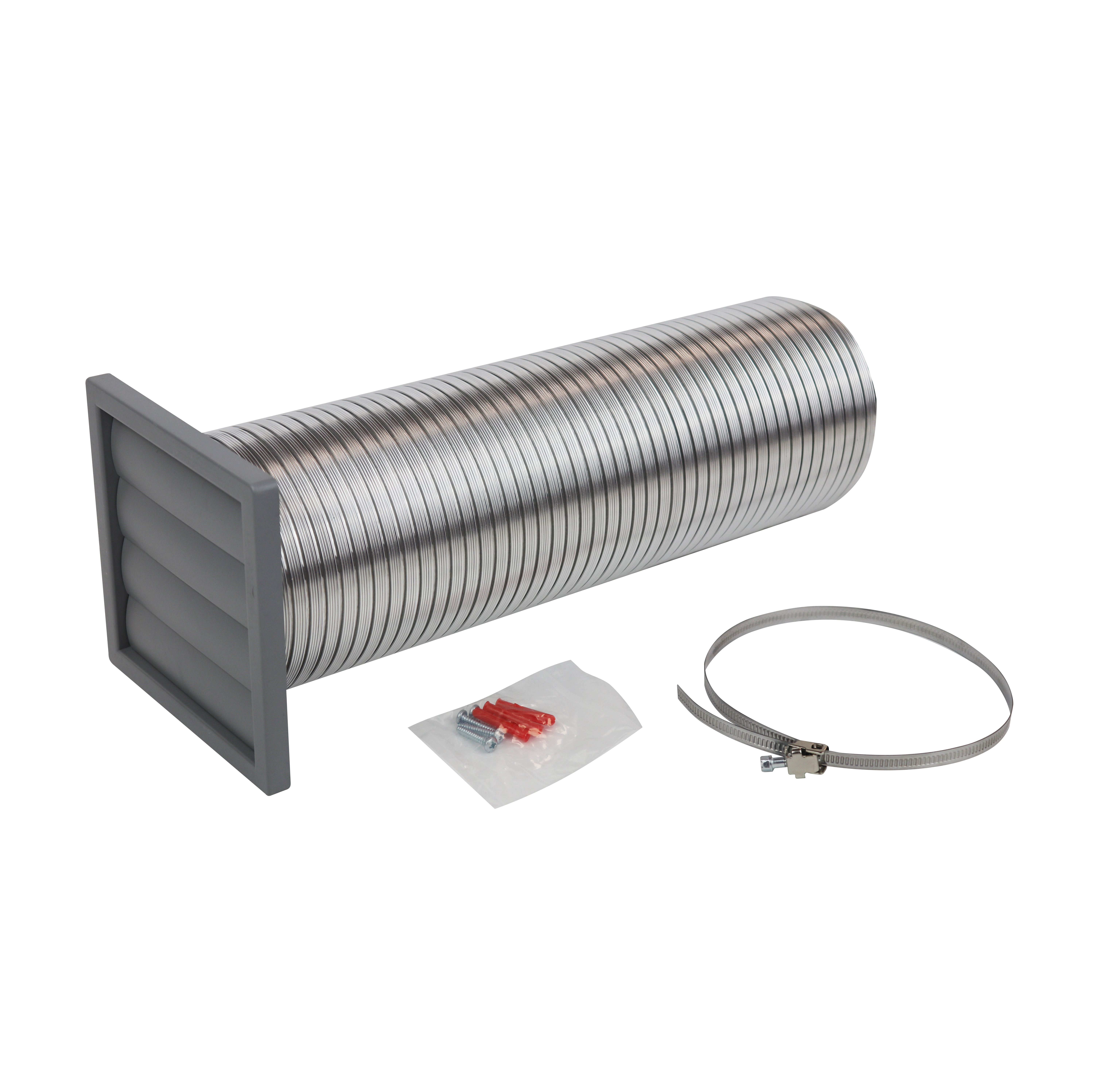 Cooker Hood Venting Kit with Grey Gravity Grille 125mm