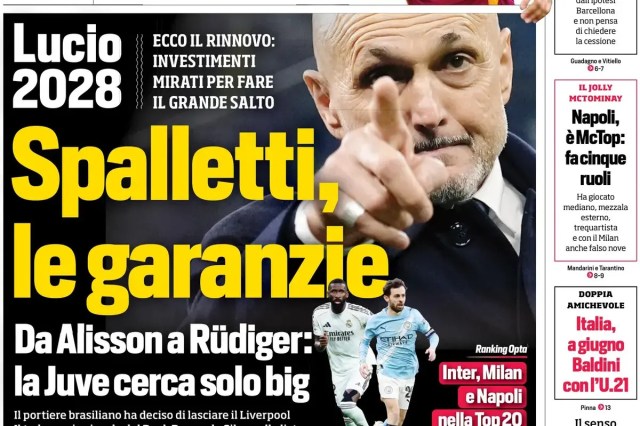 Periódicos de hoy: Las garantías de Spalletti, la oportunidad de la Roma, Italia cada vez más triste Periódicos de hoy: Las garantías de Spalletti, la oportunidad de la Roma, Italia cada vez más triste