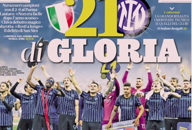 Periódicos de hoy – La gloria del Inter con el 21º Scudetto Periódicos de hoy – La gloria del Inter con el 21º Scudetto