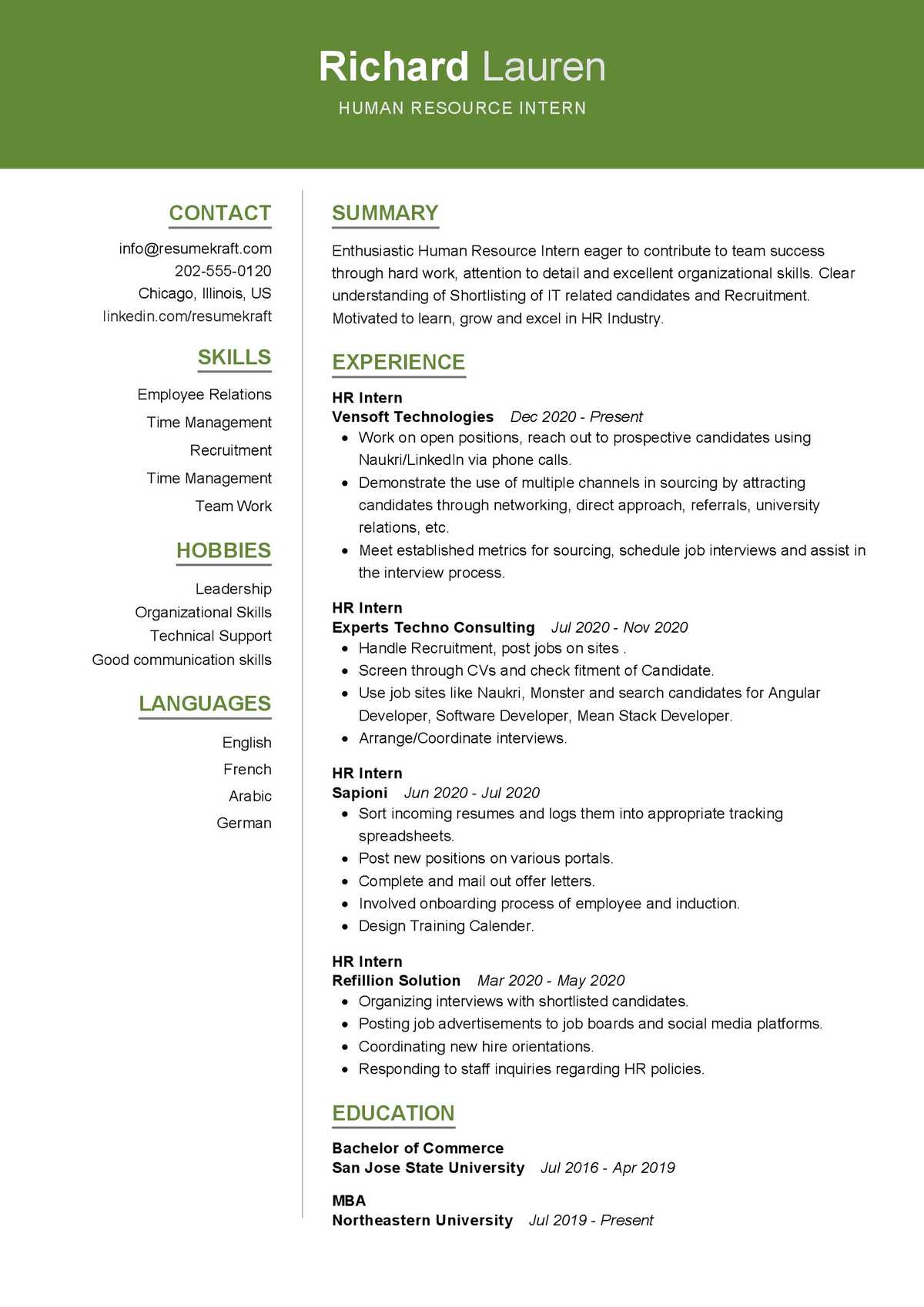 Where to Add Internship on Resume Where to Add Internship on Resume