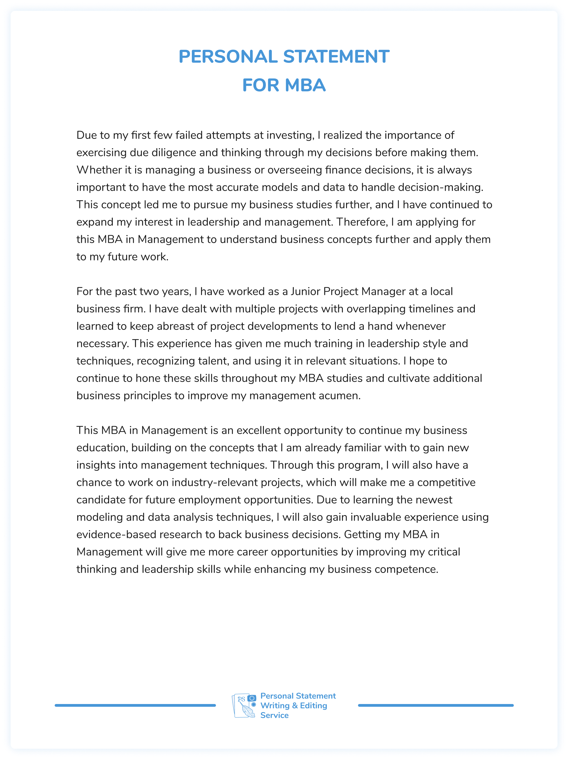 How to Write a Personal Statement For an Internship How to Write a Personal Statement For an Internship