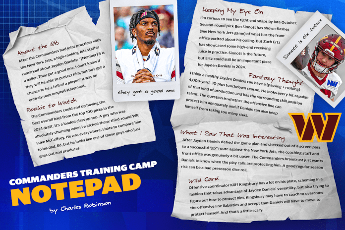 NFL training camp notepad: Commanders’ Jayden Daniels has chance for big season NFL training camp notepad: Commanders’ Jayden Daniels has chance for big season