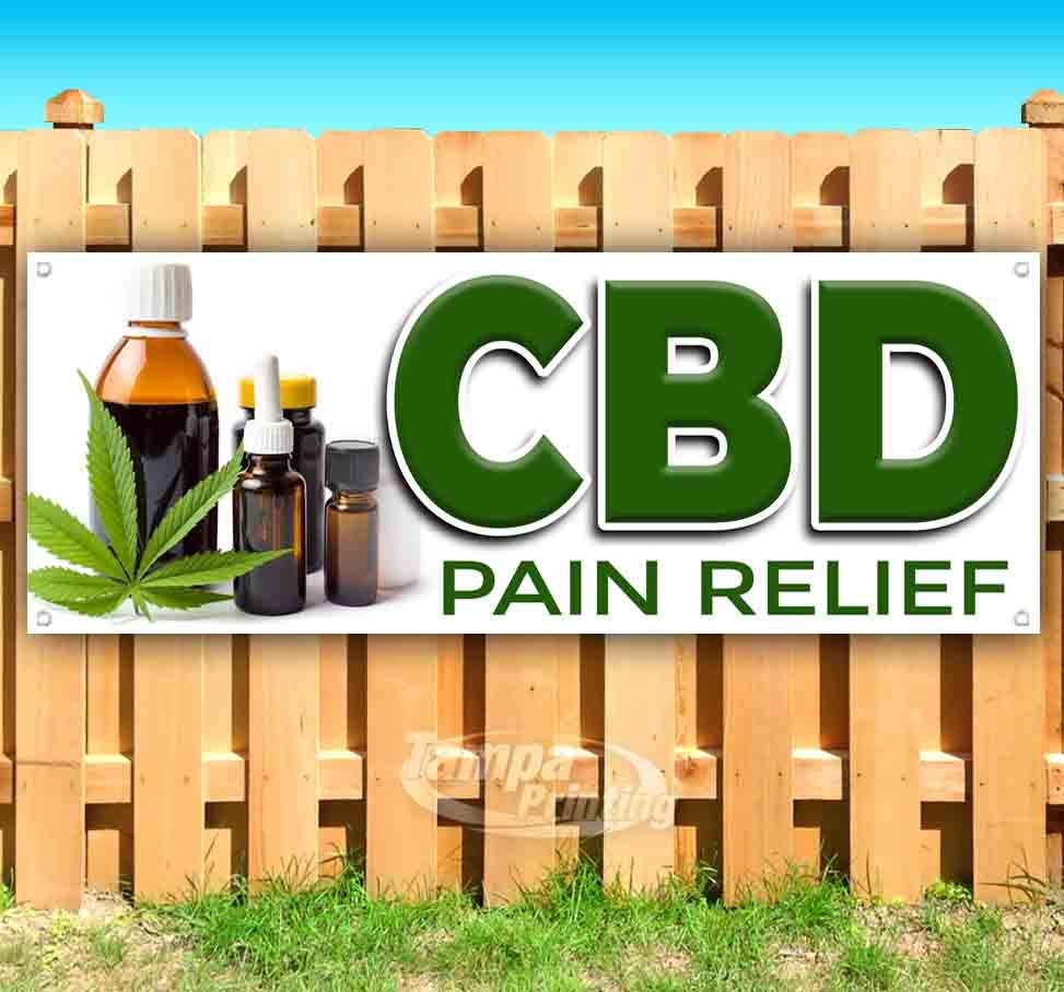 CBD PAIN RELIEF Advertising Vinyl Banner Flag Sign Many Sizes