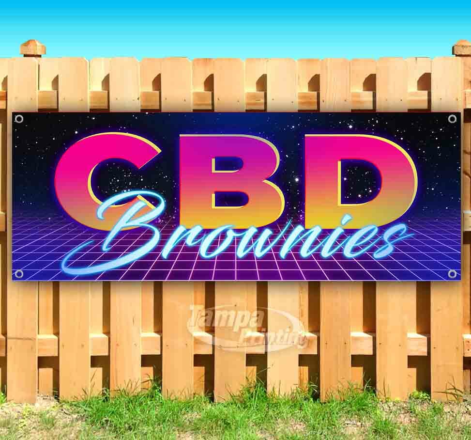 CBD Brownies Advertising Vinyl Banner Flag Sign Many Sizes Available USA Edibles