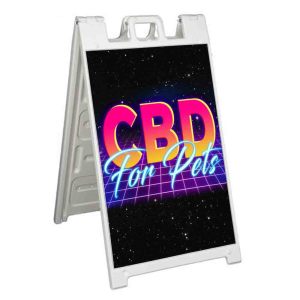 CBD FOR PETS 80S Signicade 24×36 Aframe Sidewalk Sign Banner Decal TREAT EDIBLE CBD FOR PETS 80S Signicade 24×36 Aframe Sidewalk Sign Banner Decal TREAT EDIBLE