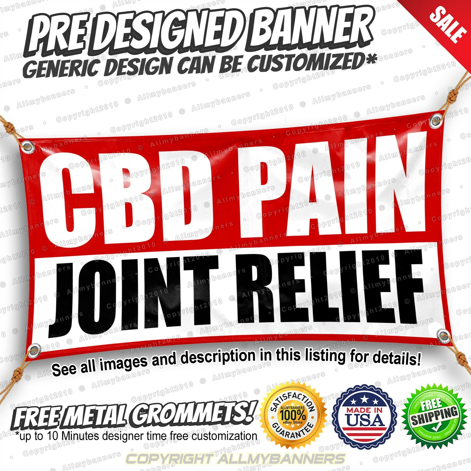 Cbd Pain Joint Relief Custom Vinyl Banner Advertising Sign