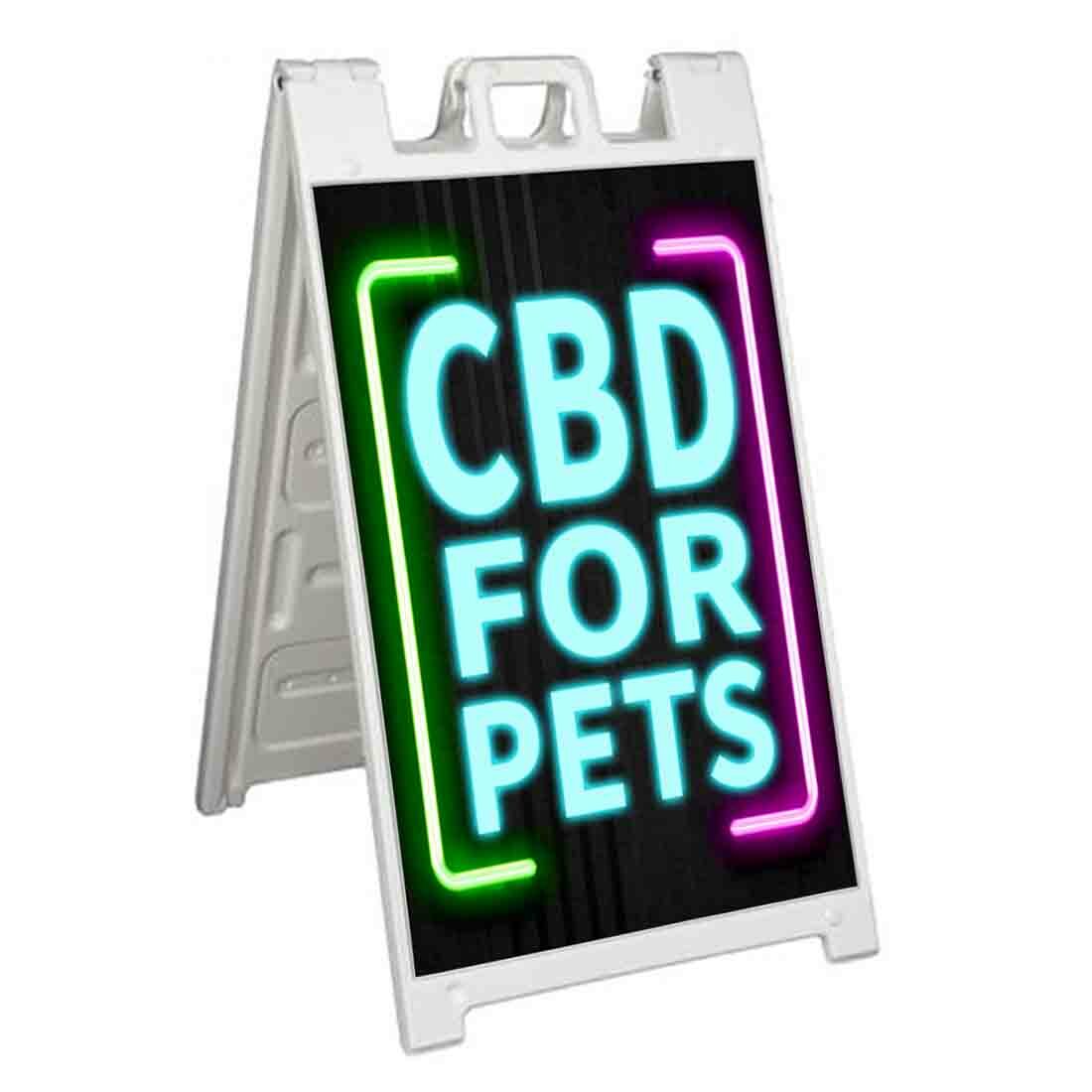 CBD FOR PETS NEON Signicade 24×36 Aframe Sidewalk Sign Banner Decal TREAT EDIBLE