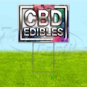 CBD EDIBLES 18×24 Yard Sign WITH STAKE Corrugated Bandit USA BUSINESS DISPENSARY CBD EDIBLES 18×24 Yard Sign WITH STAKE Corrugated Bandit USA BUSINESS DISPENSARY