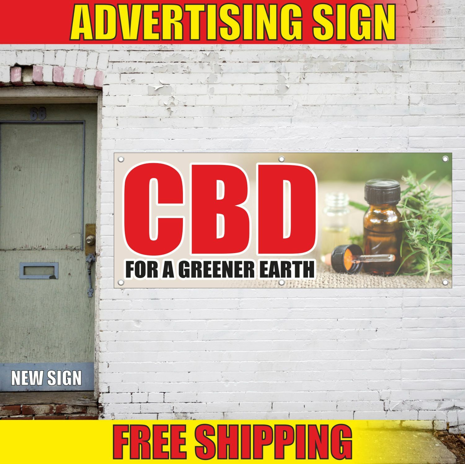 CBD FOR A GREENER EARTH Advertising Banner Vinyl Mesh Decal Sign edibles vape