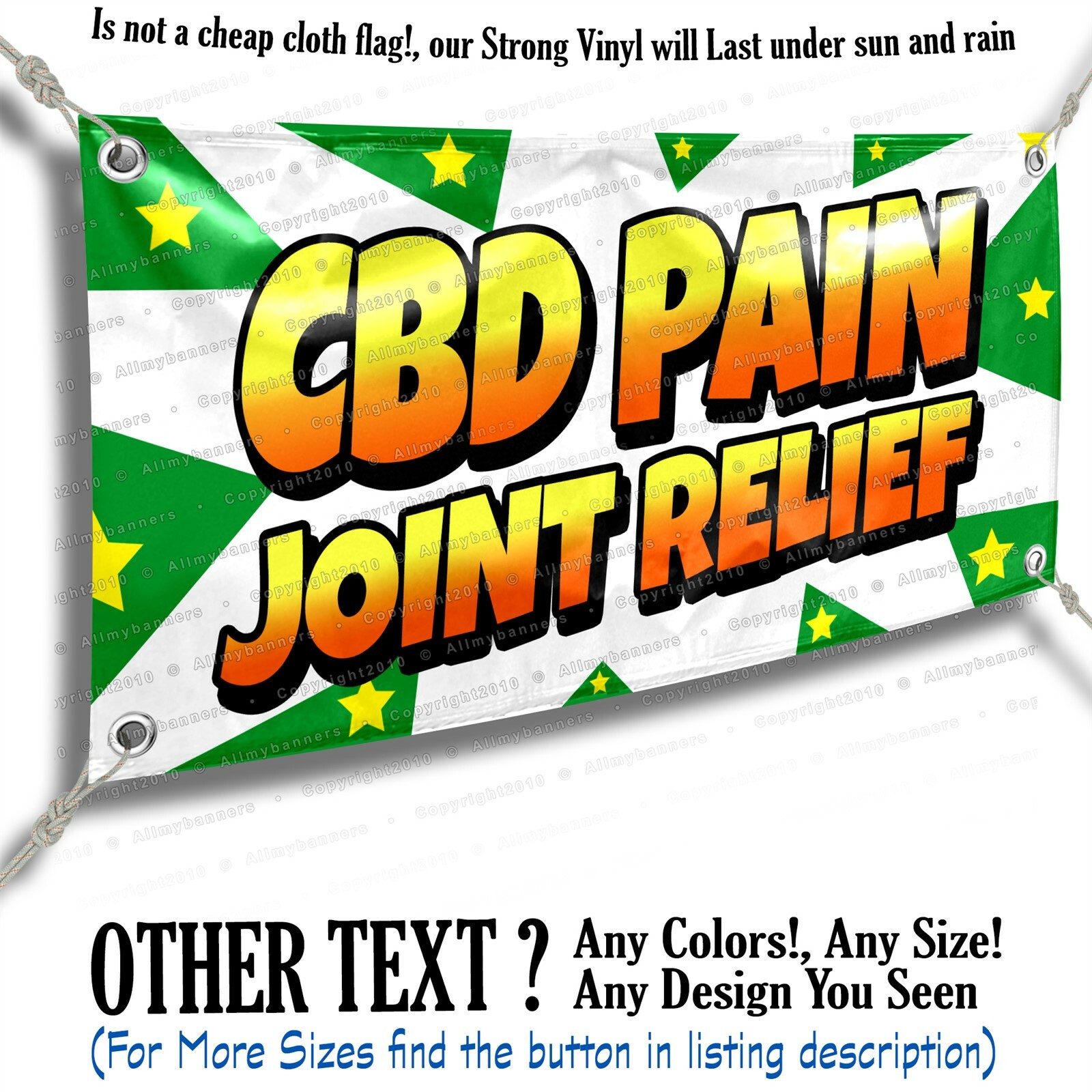 Cbd Pain Joint Relief Advertising Vinyl Banner Sign Star Flag